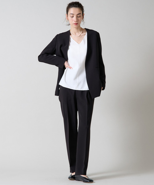 Liesse(リエス)の「Vカラージャケット(その他アウター・レディース・グレイッシュベージュ/ブラック/ネイビー・FREE)」の22枚目の写真