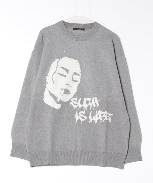 Bling Leads(ブリングリーズ)の「★Bling Leads★JQDクル-★Nニット(Tシャツ/カットソー・メンズ・グレー/ブラック・LARGE/MEDIUM)」の8枚目の写真