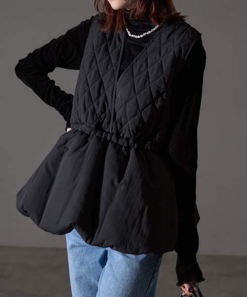 CHALLENGER 黒 キルティングベスト サイズS CHALLENGER 黒