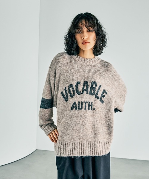 LEPSIM（レプシィム）の「3ゲージブークレロゴプルオーバー　250422（ニット/セーター・レディース・ベージュ/ネイビー/レッド・FREE）」の5枚目の写真