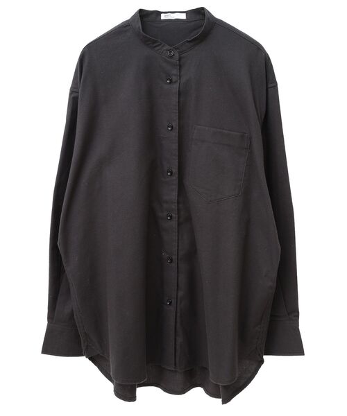 CRAFT STANDARD BOUTIQUE（クラフトスタンダードブティック）の「綿ビエラ起毛バンドカラーシャツ/24AW（シャツ/ブラウス・レディース・チャコールグレー/ブルー系その他5/アイボリー/レッド系その他7/ストライプ・FREE）」の2枚目の写真