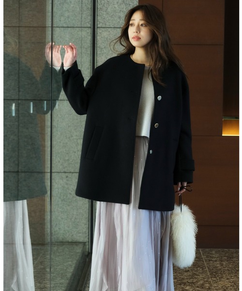 JUSGLITTY（ジャスグリッティー）の「ノーカラーAラインコート