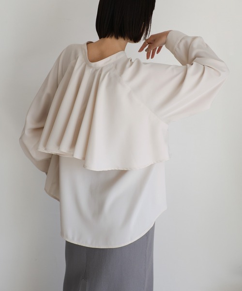 select MOCA Et(セレクトモカエト)の「【Et】Back Flare Yoke Blouse(シャツ/ブラウス・レディース・ブラック/アイボリー・FREE)」の2枚目の写真