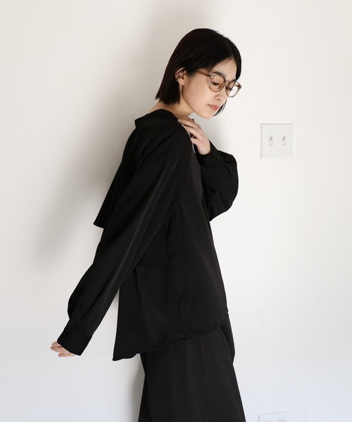 select MOCA Et(セレクトモカエト)の「【Et】Back Flare Yoke Blouse(シャツ/ブラウス・レディース・ブラック/アイボリー・FREE)」の18枚目の写真