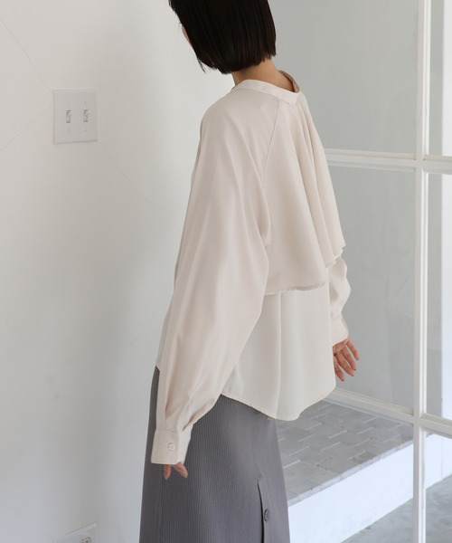 select MOCA Et(セレクトモカエト)の「【Et】Back Flare Yoke Blouse(シャツ/ブラウス・レディース・ブラック/アイボリー・FREE)」の11枚目の写真