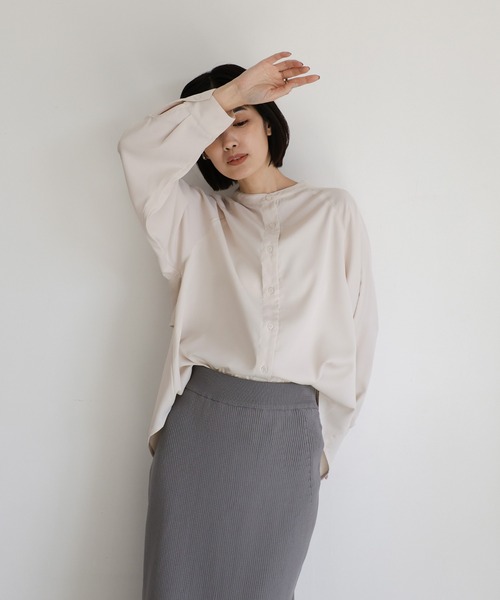 select MOCA Et(セレクトモカエト)の「【Et】Back Flare Yoke Blouse(シャツ/ブラウス・レディース・ブラック/アイボリー・FREE)」の6枚目の写真