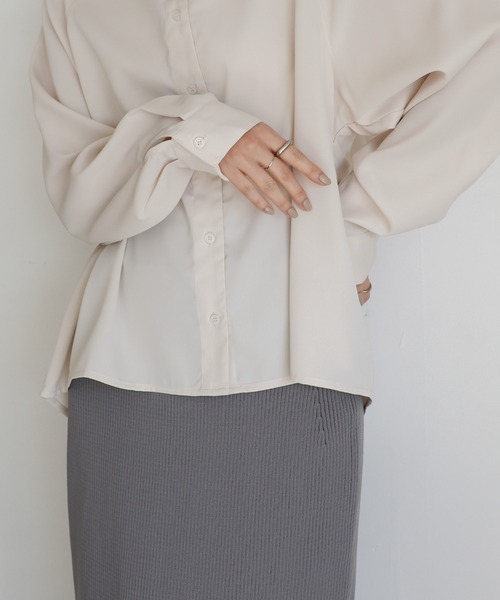 select MOCA Et(セレクトモカエト)の「【Et】Back Flare Yoke Blouse(シャツ/ブラウス・レディース・ブラック/アイボリー・FREE)」の14枚目の写真