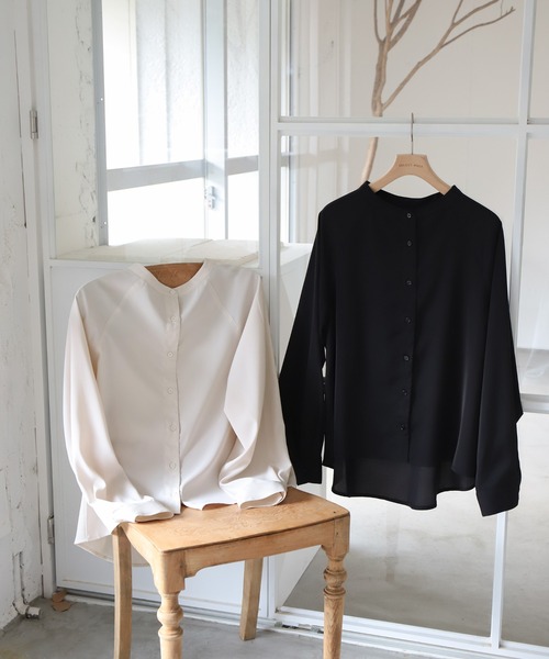 select MOCA Et(セレクトモカエト)の「【Et】Back Flare Yoke Blouse(シャツ/ブラウス・レディース・ブラック/アイボリー・FREE)」の5枚目の写真
