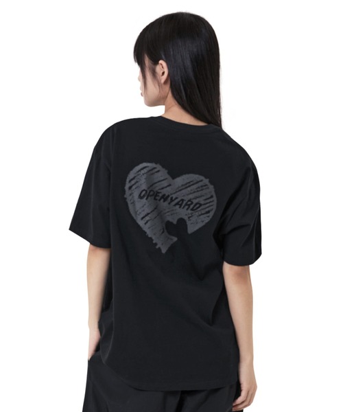 OY(オーワイ)の「『OY/オーワイ』 CRAYON HEART TEE/クレヨンハート半袖Tシャツ(Tシャツ/カットソー・レディース・ブラック/ホワイト・XL/M)」の1枚目の写真