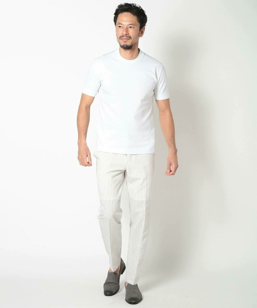 MEN'S BIGI(メンズビギ)の「【ACTIVE TAILOR/アクティブテイラー】シルケット加工クルーネックTシャツ<接触冷感><UVカット>(Tシャツ/カットソー・メンズ・ブラウン/ホワイト/ネイビー/グレー/ブラック・04/02/01/03)」の16枚目の写真