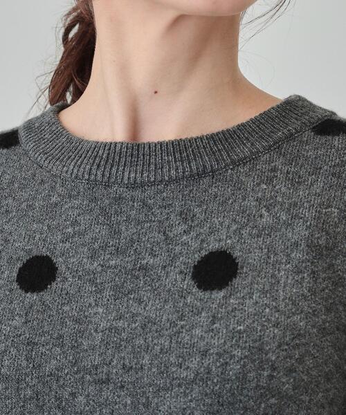 セール】【洗える/S-LL】 ドット柄が目を惹く ゆったりジャカード