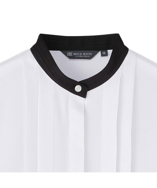 TOKYO SHIRTS(トウキョウシャツ)の「【吸水速乾】【COFREX】スタンド配色 レディース長袖シャツ(シャツ/ブラウス・レディース・グレー・M/L/LL/XL/S)」の6枚目の写真