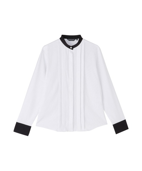 TOKYO SHIRTS(トウキョウシャツ)の「【吸水速乾】【COFREX】スタンド配色 レディース長袖シャツ(シャツ/ブラウス・レディース・グレー・M/L/LL/XL/S)」の5枚目の写真