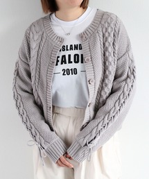 cepo | 〈前後2way〉ソデケーブル編みニットカーディガン(カーディガン/ボレロ)