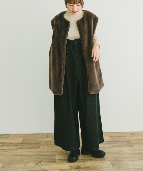 ITEMS URBANRESEARCH（アイテムズ アーバンリサーチ）の「デニムサロペット（サロペット/オーバーオール・レディース・ブラック/インディゴブルー・FREE）」の11枚目の写真