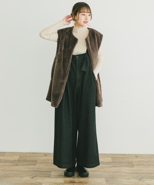 ITEMS URBANRESEARCH（アイテムズ アーバンリサーチ）の「デニムサロペット（サロペット/オーバーオール・レディース・ブラック/インディゴブルー・FREE）」の8枚目の写真