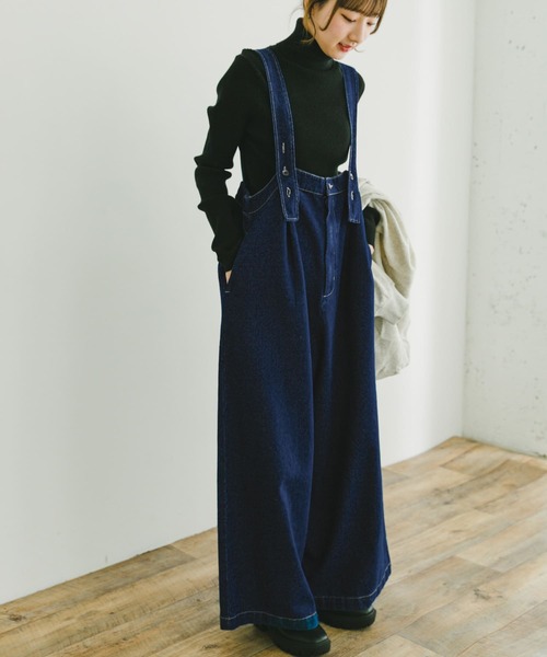 ITEMS URBANRESEARCH（アイテムズ アーバンリサーチ）の「デニムサロペット（サロペット/オーバーオール・レディース・ブラック/インディゴブルー・FREE）」の7枚目の写真