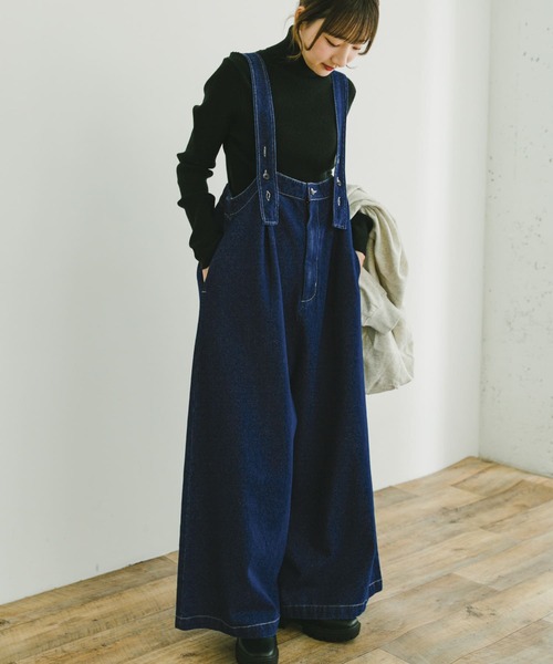 ITEMS URBANRESEARCH（アイテムズ アーバンリサーチ）の「デニムサロペット（サロペット/オーバーオール・レディース・ブラック/インディゴブルー・FREE）」の6枚目の写真
