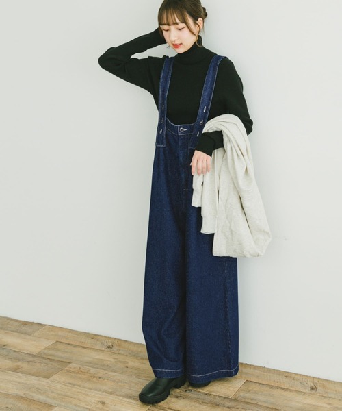 ITEMS URBANRESEARCH（アイテムズ アーバンリサーチ）の「デニムサロペット（サロペット/オーバーオール・レディース・ブラック/インディゴブルー・FREE）」の5枚目の写真