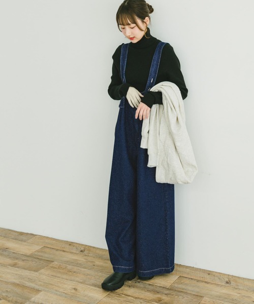 ITEMS URBANRESEARCH（アイテムズ アーバンリサーチ）の「デニムサロペット（サロペット/オーバーオール・レディース・ブラック/インディゴブルー・FREE）」の4枚目の写真