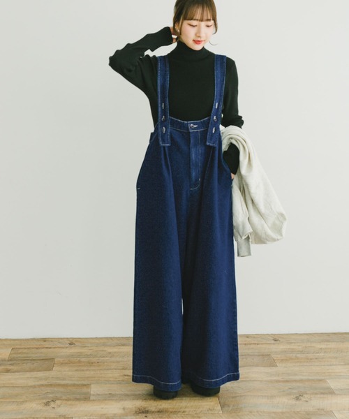 ITEMS URBANRESEARCH（アイテムズ アーバンリサーチ）の「デニムサロペット（サロペット/オーバーオール・レディース・ブラック/インディゴブルー・FREE）」の3枚目の写真