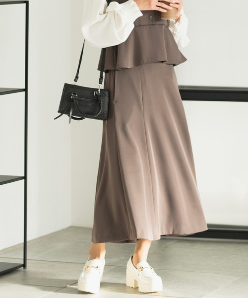 CELEN（セレン）の「【洗える/セットアップ対応/セレモニー】ドレープスカート 単品（スーツスカート・レディース・ネイビー/ブラウン/ブラック/グレー系その他・S/M/L/ST/MT/LT）」の2枚目の写真