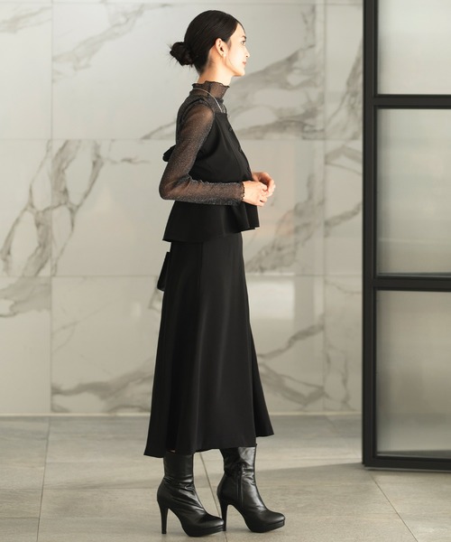 CELEN（セレン）の「【洗える/セットアップ対応/セレモニー】ドレープスカート 単品（スーツスカート・レディース・ネイビー/ブラウン/ブラック/グレー系その他・S/M/L/ST/MT/LT）」の13枚目の写真