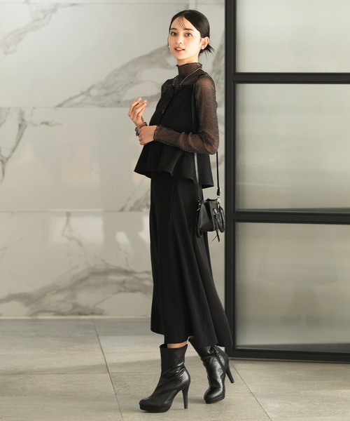 CELEN（セレン）の「【洗える/セットアップ対応/セレモニー】ドレープスカート 単品（スーツスカート・レディース・ネイビー/ブラウン/ブラック/グレー系その他・S/M/L/ST/MT/LT）」の9枚目の写真