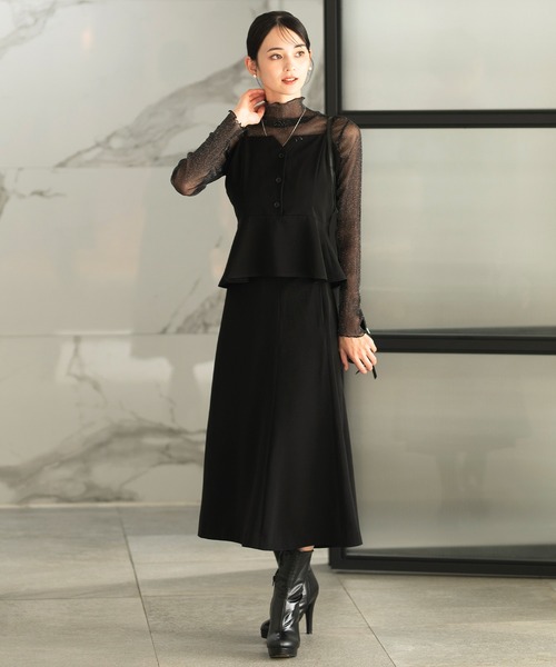 CELEN（セレン）の「【洗える/セットアップ対応/セレモニー】ドレープスカート 単品（スーツスカート・レディース・ネイビー/ブラウン/ブラック/グレー系その他・S/M/L/ST/MT/LT）」の21枚目の写真