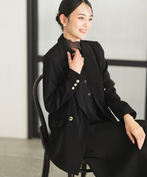 CELEN（セレン）の「【洗える/セットアップ対応/セレモニー】ドレープスカート 単品（スーツスカート・レディース・ネイビー/ブラウン/ブラック/グレー系その他・S/M/L/ST/MT/LT）」の6枚目の写真