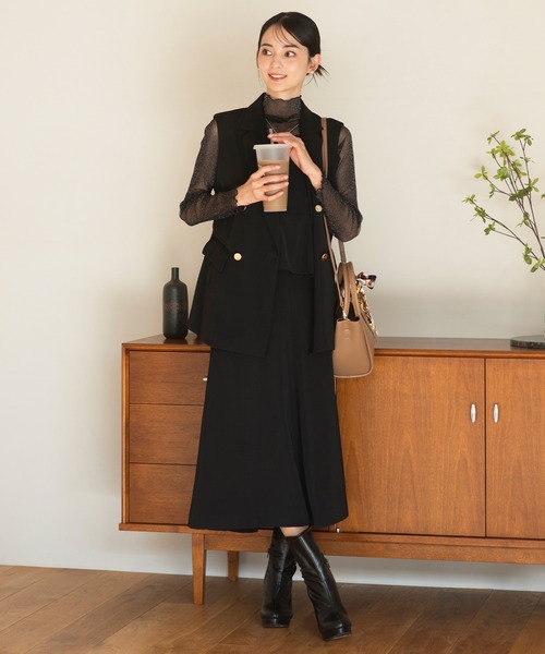 CELEN（セレン）の「【洗える/セットアップ対応/セレモニー】ドレープスカート 単品（スーツスカート・レディース・ネイビー/ブラウン/ブラック/グレー系その他・S/M/L/ST/MT/LT）」の22枚目の写真