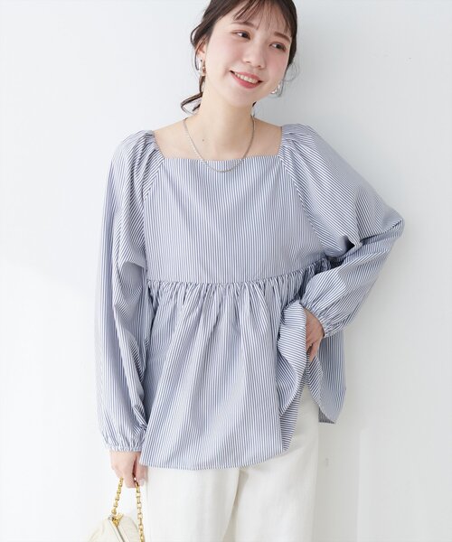 ペプラムギャザーブラウス INDIVI｜ペプラムギャザーブラウス | Rakuten Fashion(楽天