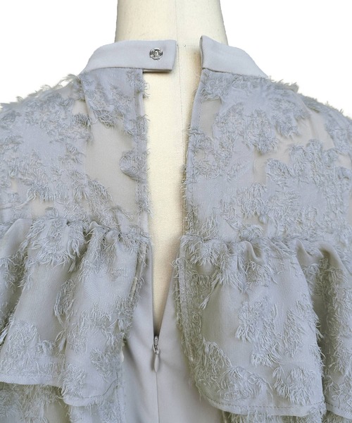 RUIRUE BOUTIQUE(ルイルエブティック)の「オケージョンドレス 結婚式 | シアー カットジャカード コンビ パンツドレス | 二次会 披露宴 パーティー 美脚 パーティードレス パンツスタイル オールインワン(パンツドレス・レディース・ネイビー/ブラック/ライトグレー・M/L/LL/S)」の22枚目の写真