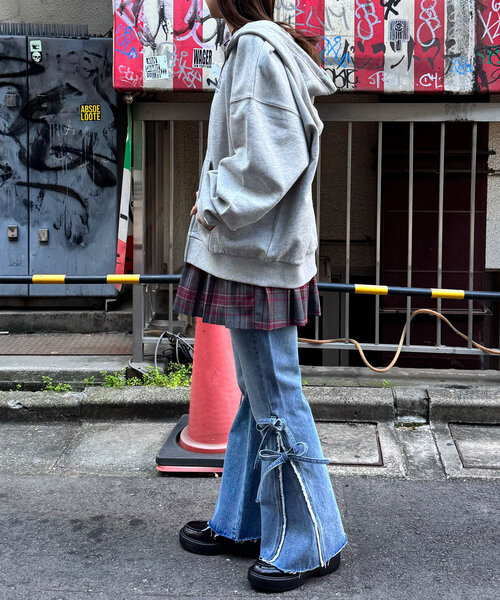 CIAOPANIC（チャオパニック）の「ピグメント刺繍ダブルZIPパーカー（パーカー・レディース・グレー/チャコールグレー/イエロー/ミント/パープル・FREE）」の13枚目の写真