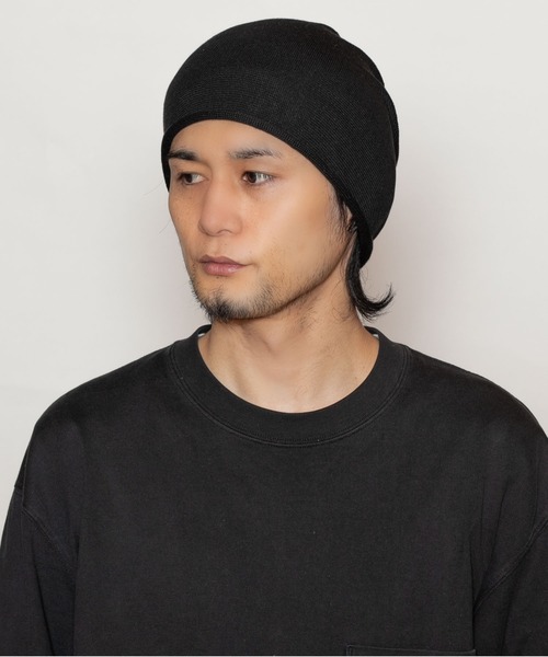 CA4LA（カシラ）の「SILK MISSILE LONG10（ニットキャップ/ビーニー・メンズ・ブラック/カーキ/ベージュ・ONESIZE）」の2枚目の写真