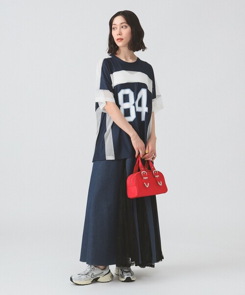 Ray BEAMS（レイビームス）の「メッシュ ナンバーロゴ ビッグ Tシャツ（Tシャツ/カットソー・レディース・ネイビー/ホワイト・ONE SIZE）」の8枚目の写真