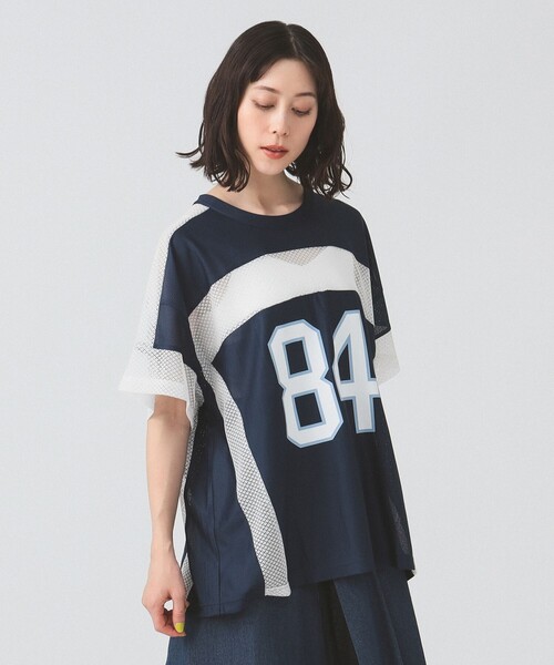Ray BEAMS（レイビームス）の「メッシュ ナンバーロゴ ビッグ Tシャツ（Tシャツ/カットソー・レディース・ネイビー/ホワイト・ONE SIZE）」の10枚目の写真