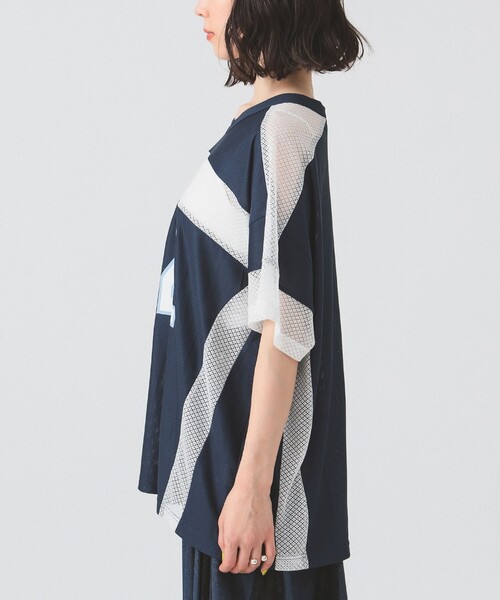 Ray BEAMS（レイビームス）の「メッシュ ナンバーロゴ ビッグ Tシャツ（Tシャツ/カットソー・レディース・ネイビー/ホワイト・ONE SIZE）」の12枚目の写真