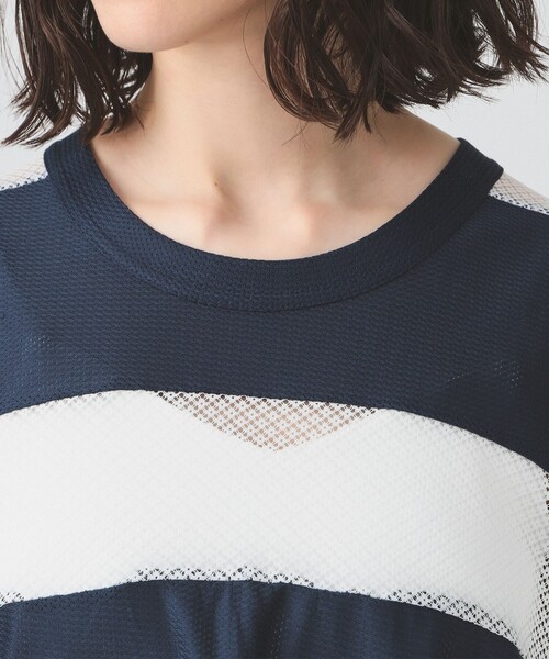 Ray BEAMS（レイビームス）の「メッシュ ナンバーロゴ ビッグ Tシャツ（Tシャツ/カットソー・レディース・ネイビー/ホワイト・ONE SIZE）」の14枚目の写真