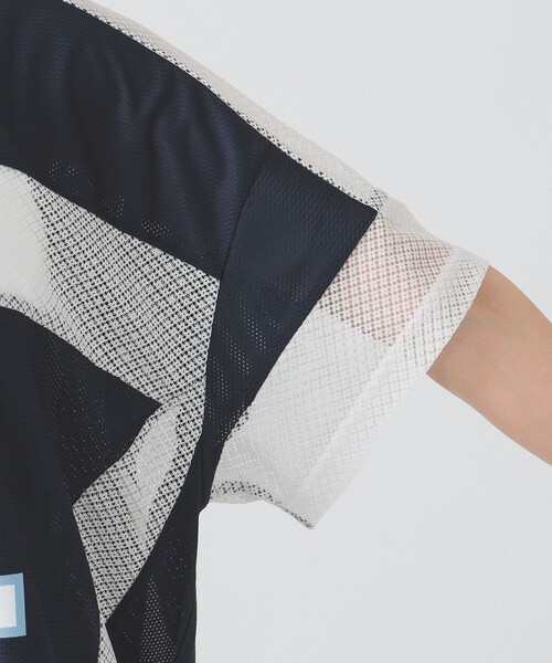 Ray BEAMS（レイビームス）の「メッシュ ナンバーロゴ ビッグ Tシャツ（Tシャツ/カットソー・レディース・ネイビー/ホワイト・ONE SIZE）」の15枚目の写真