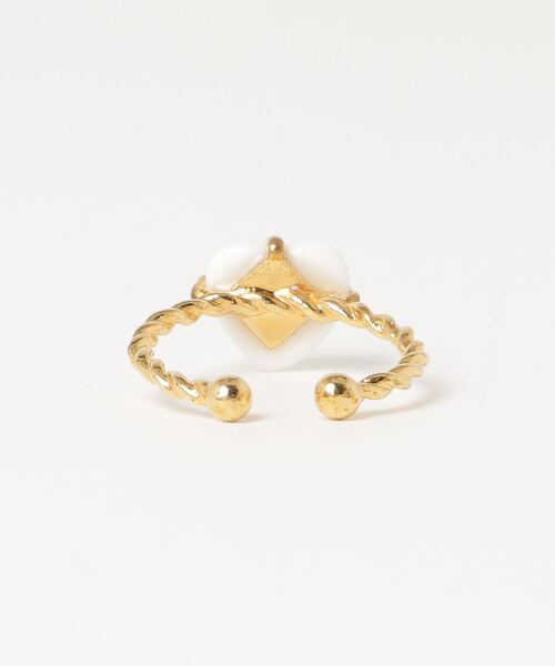 NACH（ナッシュ）の「(NACH)アジャスタブルトゥイステッドハートリング（リング・レディース・ホワイト・ONE SIZE）」の6枚目の写真