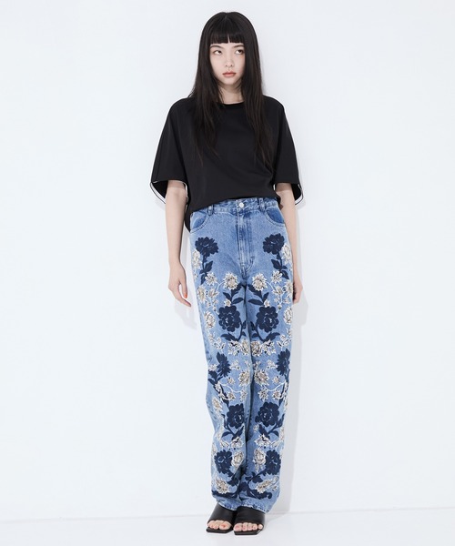 セール】【CLANE/クラネ】FLOWER EMBROIDERY PANTS/フラワーエン