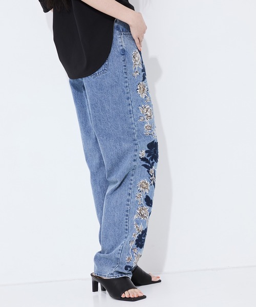FLOWER EMBROIDERY PANTS フラワーエンブロイダリーパンツ セール】【CLANE/クラネ】FLOWER EMBROIDERY PANTS/フラワーエン