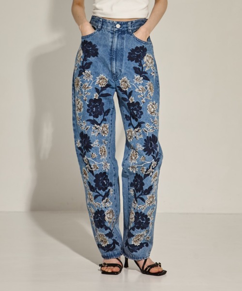 パンツ CLANE FLOWER EMBROIDERY PANTS セール】【CLANE/クラネ】FLOWER EMBROIDERY PANTS/フラワーエン