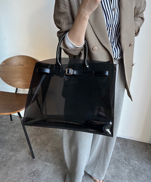 DouDou（ドゥドゥ）の「ベルト付トートバッグ（ショルダーバッグ・レディース・ブラック・FREE）」の6枚目の写真