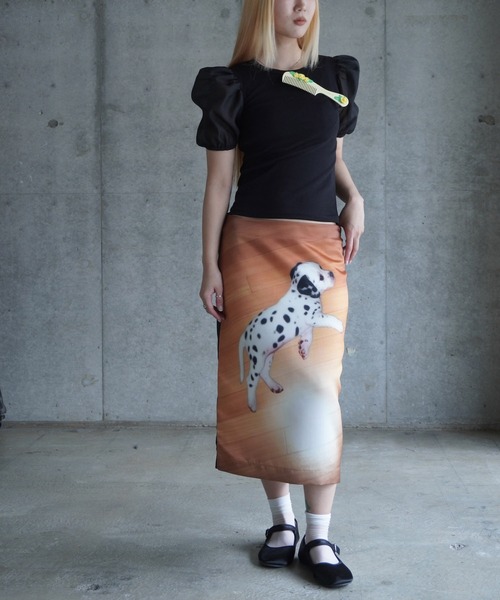 G.V.G.V.（ジーヴィージーヴィー）の「D-RING PUFF SLV RIB TOP（Tシャツ/カットソー・レディース・ホワイト/ブラック・ONE SIZE）」の12枚目の写真