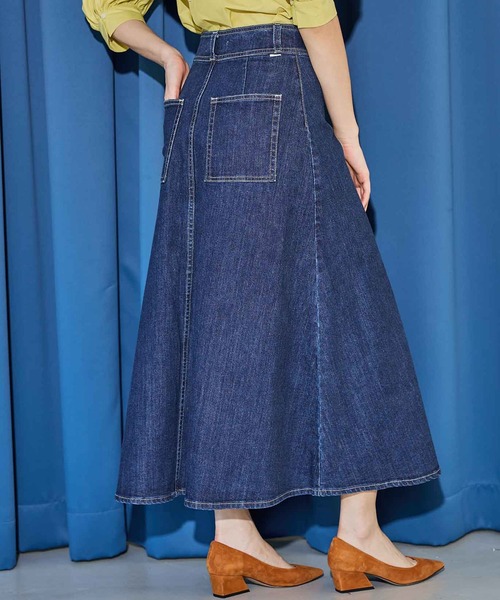 SOMETHING（サムシング）の「SOMETHING　スプレッドデニムスカート（デニムスカート・レディース・ブルー/ライトインディゴブルー・SMALL/MEDIUM/LARGE）」の6枚目の写真
