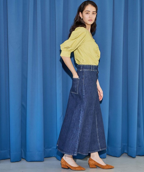 SOMETHING（サムシング）の「SOMETHING　スプレッドデニムスカート（デニムスカート・レディース・ブルー/ライトインディゴブルー・SMALL/MEDIUM/LARGE）」の12枚目の写真