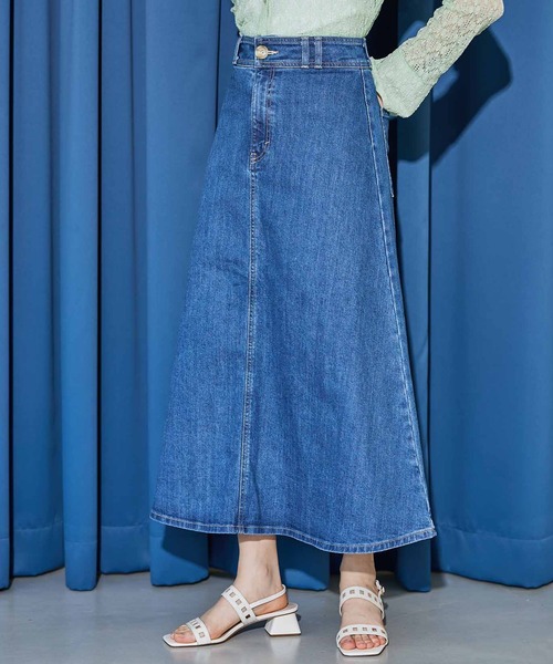 SOMETHING（サムシング）の「SOMETHING　スプレッドデニムスカート（デニムスカート・レディース・ブルー/ライトインディゴブルー・SMALL/MEDIUM/LARGE）」の14枚目の写真