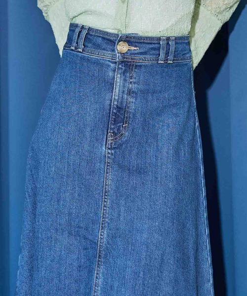 SOMETHING（サムシング）の「SOMETHING　スプレッドデニムスカート（デニムスカート・レディース・ブルー/ライトインディゴブルー・SMALL/MEDIUM/LARGE）」の17枚目の写真